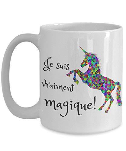 Tasse  caf Licorne Francais - Funny Unicorn Coffee Mug French - JE Suis VRAIMENT