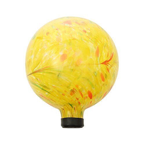 10 inch Yellow Colorful Glass Gazing Ball for Garden Studio