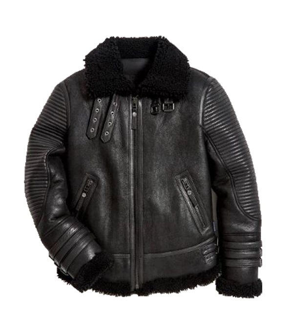 Mens Leather Coat Black Quilted Fur Warrior Style Winter Leather Jacket ...