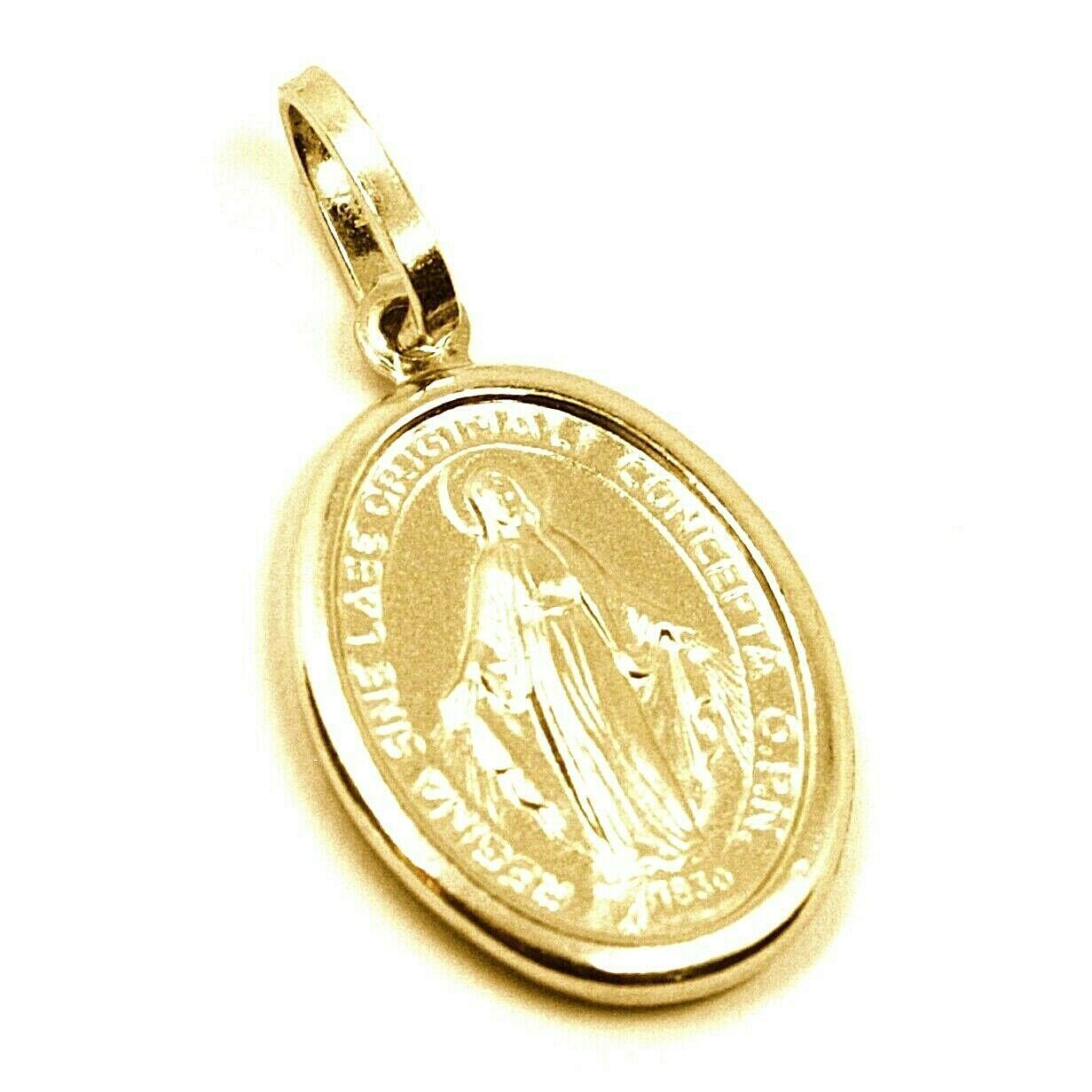 18K YELLOW GOLD MIRACULOUS MEDAL VIRGIN MARY MADONNA, 1.6 CM, 0.63 INCHES - $222.91