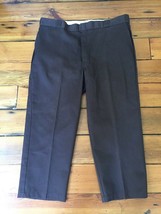 Vtg Dickies Dark Brown Cotton Blend Mens Work Pants Slacks 44x30 USA Made 44" - $33.99