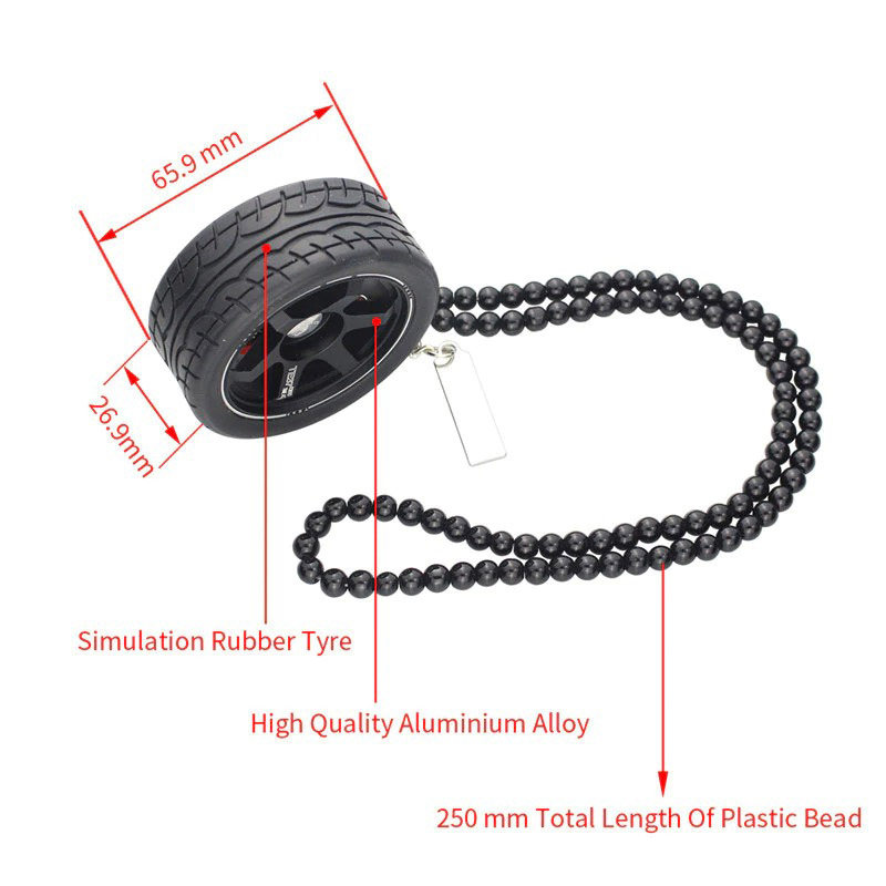 Car Mirror Pendant Wheel with Beads Hanging Interior Car Decoration