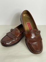 Cole Haan Mens Kiltie Pinch Buckle Brown Leather Loafer Shoes Size 8 1/2 D - $39.55
