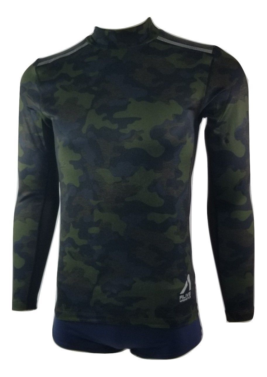 Download Alive Magnetics Mens CAMO Cool Quick Dry Long Sleeve Mock ...