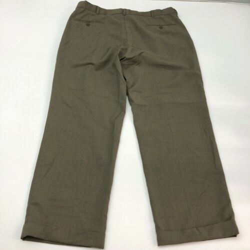 Stafford Dress Pants Mens 38X30 Brown Pleated Front Classic Fit Hemmed ...