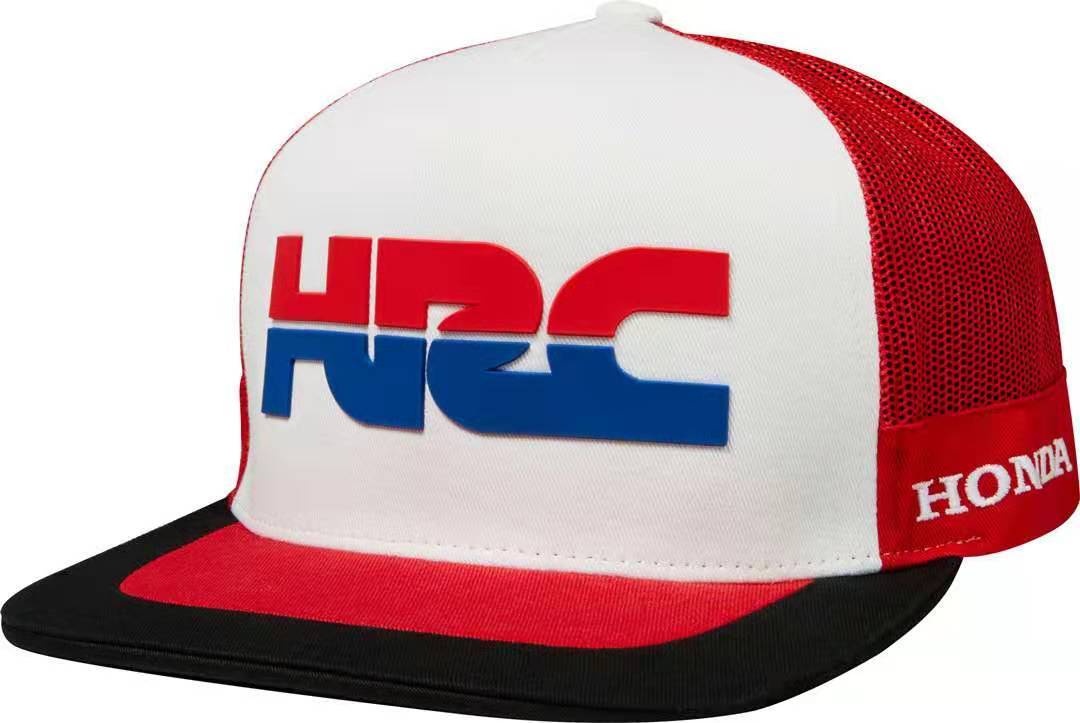 HNDAHONDA Cap HRC Red White Snapback Flat Brim Hip Hop Racing Hat