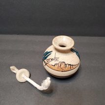 Southwestern Pottery Oil Lamp, Handpainted Signed Zodin, Native Sand Clay Art image 6