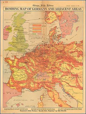 Bombing Map of Germany and Adjacent Areas WW2 1943 pictorial map POSTER ...