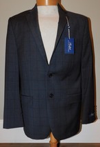 Ralph Lauren Mens Wool Plaid Grid Blazer Charcoal Gray Sport Coat Jacket 40 - $26.73