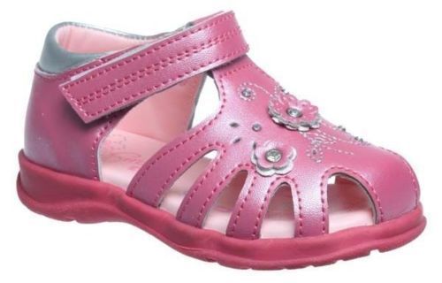 Girls Shoes Grosby Capri White or Pink Leather Upper Sandals Size 4-12 New