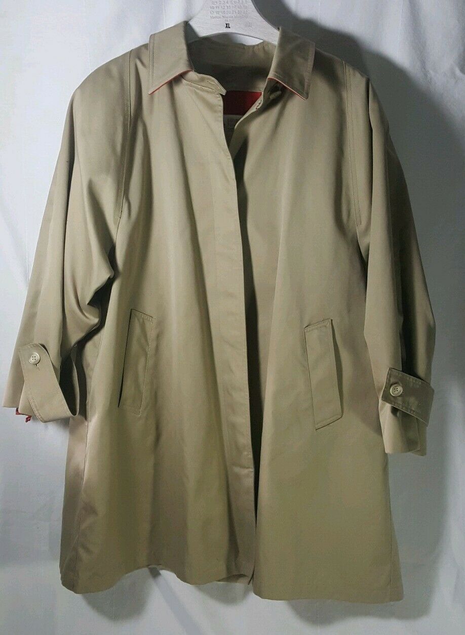 Woman's London Fog Overcoat Beltless Trench Coat Zip Out Wool Liner 18 ...