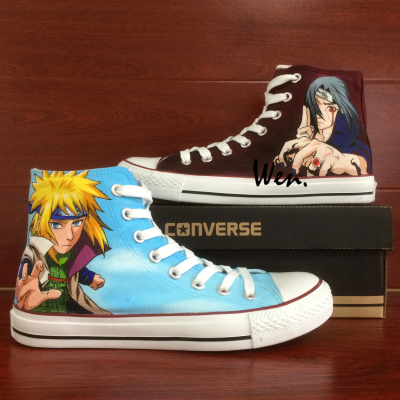 Anime Shoes Converse Naruto Yondaime Minato Uchiha Itachi Hand Painted Sneakers