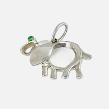 Tiffany &amp; Co Elephant Charm or Pendant Green Tsavorite Gem Sterling Silver - $259.00