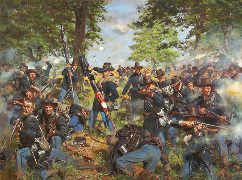 Original Art Oil Painting Print On Canvas American Civil War Modern