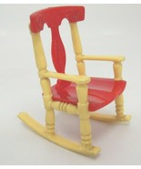 Vintage Dollhouse Furniture Renwal No 65 Red and Yellow Rocking Chair Ro... - $9.40