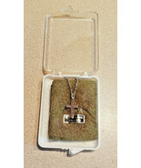 Vintage Sterling Silver Tiny Cross Charm Pendant Necklace w/ Gift Box (NEW) - $14.85
