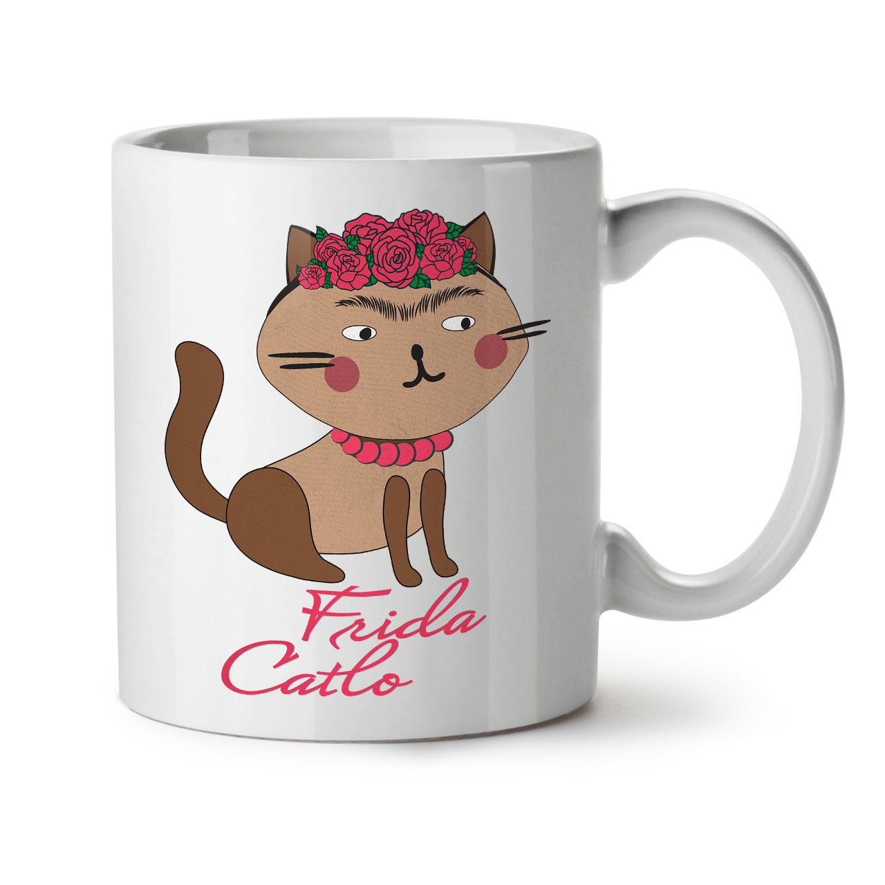 Primary image for Frida Kahlo Cat NEW White Tea Coffee Mug 11 oz | Wellcoda