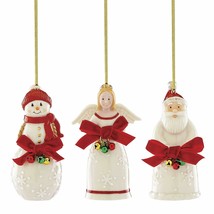 New 2019  Lenox 3-piece Set Santa Angel Snowman Jingles Ornament - $39.55