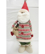 Large Santa Doll Soft Sculpture Figure Knit Christmas Tree Sweater 20&quot; T... - $15.04