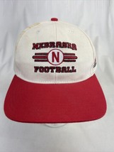 Vintage Adidas Nebraska Football Huskers Cap White Red Strap-back Hat 90s Taiwan - $27.41