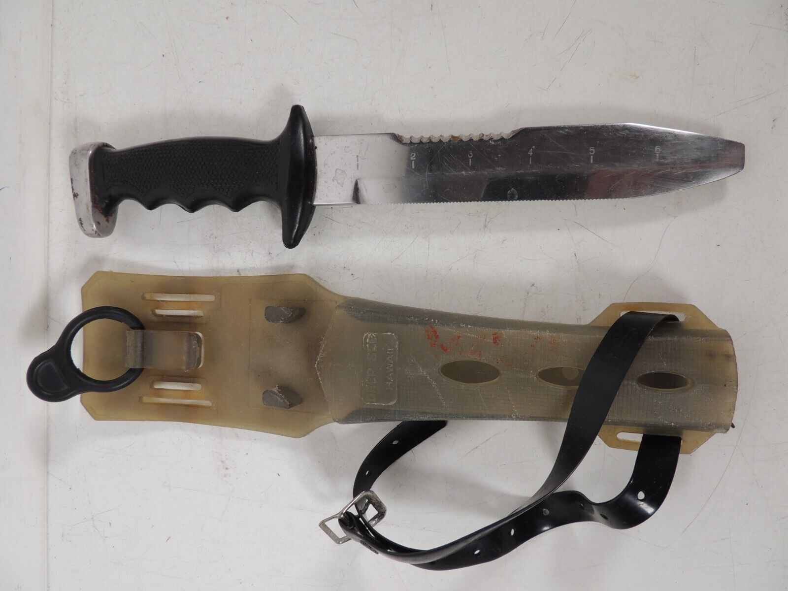 TABATA Dive Knife with Sheath 6 1/2" Stainless Steel Blade, Made in Japan Factory Manufactured