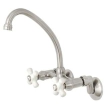 Kingston 2-Handle Wall-Mount Standard Kitchen Faucet in Brushed Nickel  - $197.99