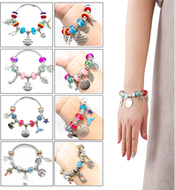 Charm Bracelet Making Kit,Jewelry Making Supplies Beads,Unicorn/Mermaid Crafts G image 5
