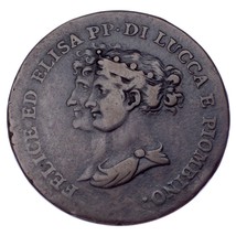 1806 Italian States Lucca 5 Centesimi KM #22 VF+ Condition - £211.52 GBP