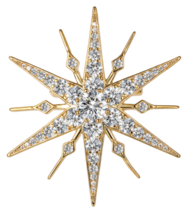 Starburst Celebrity Brooch Pin Stunning Vintage Look Gold plated Broach JJJ35G - $21.58