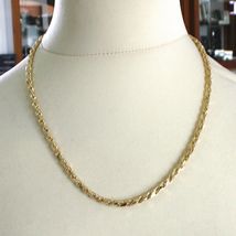 18K YELLOW GOLD CHAIN NECKLACE 4 MM BIG DIAMOND CUT SQUARE ROPE LINK, 19.70" image 5