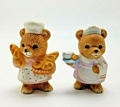 Homco Miniature Career Bears 8820 Baker Bear Waitress Server Maid Bear P... - $10.80