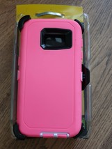 For Samsung S7 Case Cover Shockproof Series 3 Layer with Belt Clip - Pink - $2.99