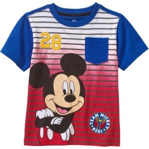Disney Mickey Mouse Boys T Shirt Team Mickey 1928 Size 4T New Stripes