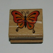 Butterfly Rubber Stamp Wood Mounted StampCraft Butterflies  - $4.84