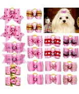10pcs/lot Hand-made Small Hair Bows For Dog Rubber Band Cat Boutique Acc... - $7.99