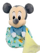 Disney Baby Mickey Mouse Stuffed Toy in Swaddle Blanket Pouch Plush 11" Soft Toy - $19.79
