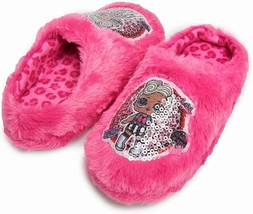Lol Surprise! Funky Q.T. Rubber Bottom Faux-Fur Slippers Girls Sz. 11-12 Or 13-1 - $15.60