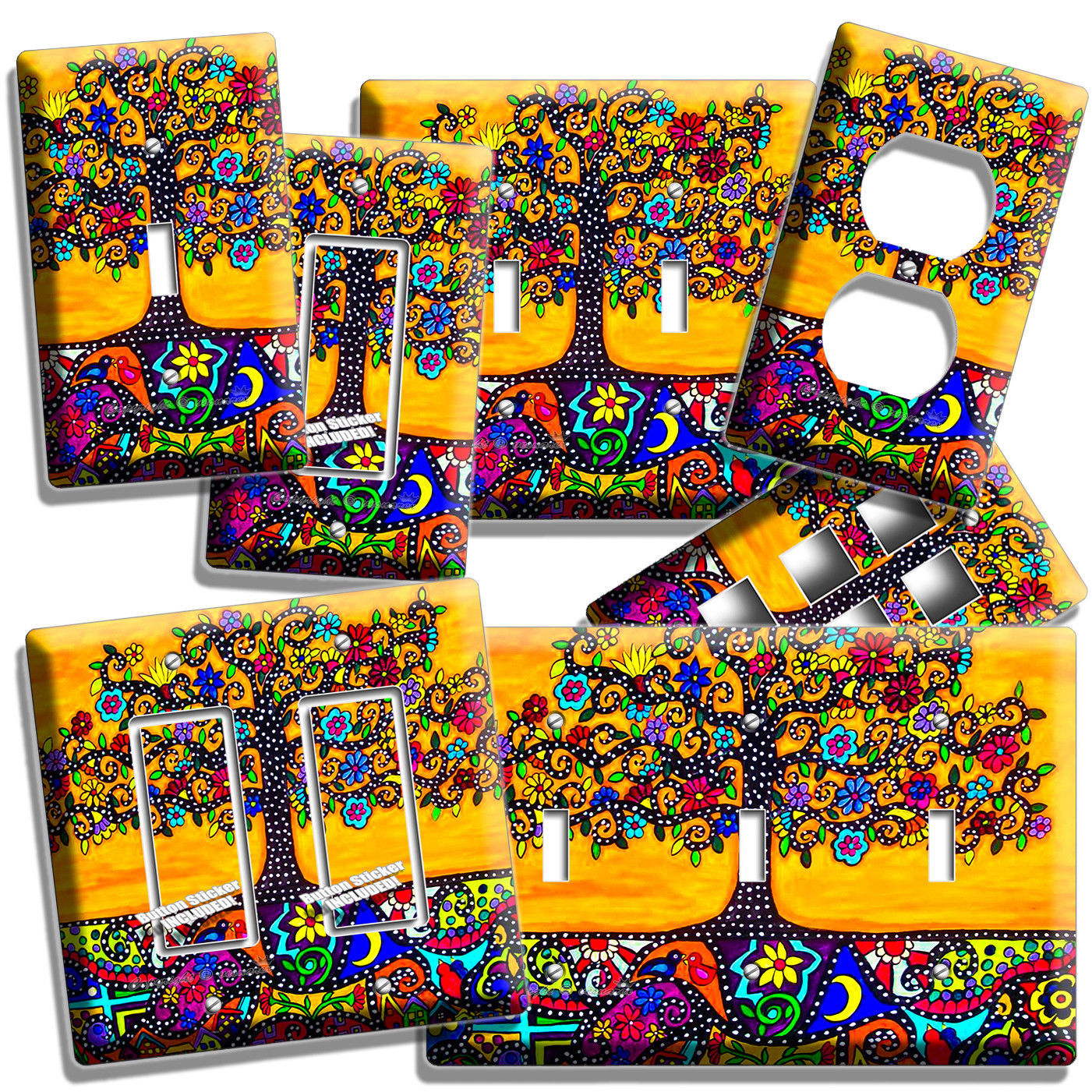 MEXICAN TREE OF LIFE FOLK ART LIGHT SWITCH OUTLET WALL PLATE ROOM HOUSE HD DECOR