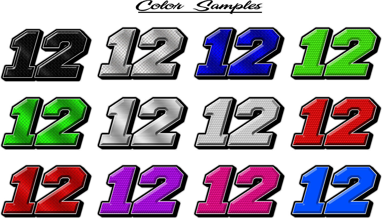 Custom Race Car numbers decals graphics Ultimate Number Kit Collage