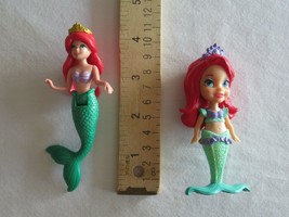 Jakks Disney 3.5&quot; Ariel Little Mermaid Toddler Princess + Polly Pocket 4... - $12.99