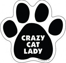 CRAZY CAT LADY Cute Cat PAW PRINT Fridge Car Magnet Gift 5&quot;x5&quot; LARGE SIZ... - $5.89