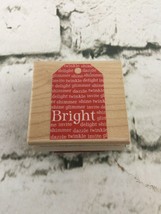 Holiday Wooden Stamp Hero Arts 2004 Gift Tag Bright - $11.88