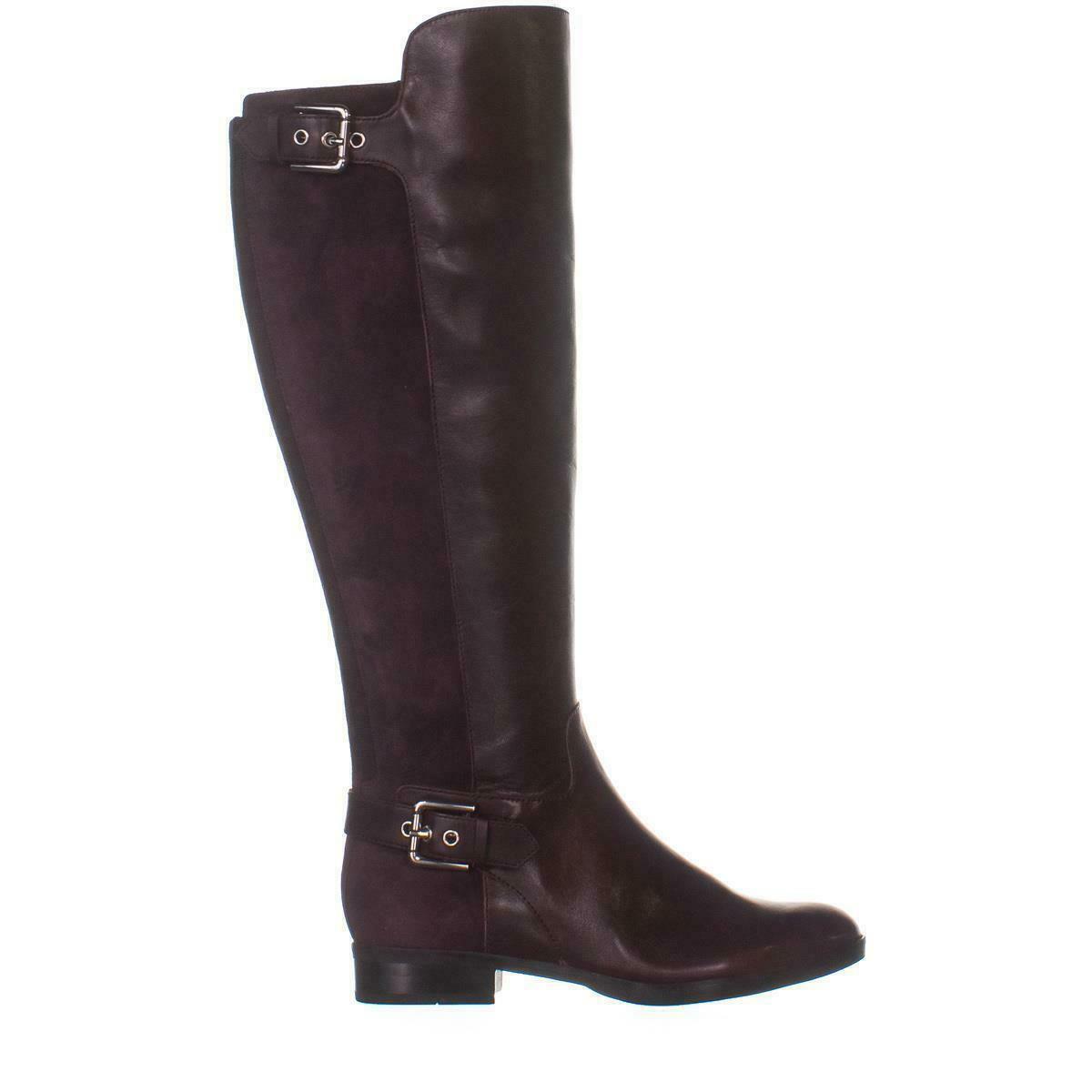 Marc Fisher Damsel Wide Calf Knee High Boots, Dark Red Leather - Boots