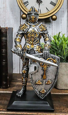 Medieval Swordsman Roccoco Italian Knight Figurine 8 Suit of Armor Coat Of Arms