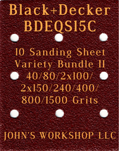 Black+Decker BDEQS15C - 40/80/100/150/240/400/800/1500 - 10pc Variety Bu... - $12.46