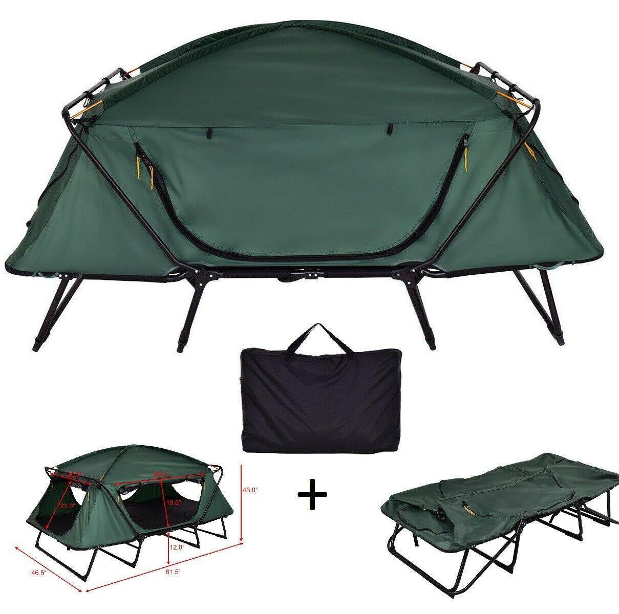 2 Person Cot Tent Camping Folding Waterproof Tents Foldable With Carry ...