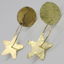 18K YELLOW GOLD FINELY WORKED AND HAMMERED PENDANT DISC, STAR & CIRCLE EARRINGS image 5
