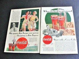 1934 When it&#39;s hard to get started-start with a Coca-Cola- (2) Magazine ... - $9.85