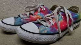 CONVERSE ALL STAR SNEAKERS WOMENS GIRLS SHOES SIZE 1 TIE DYED NEON DESIGN image 2
