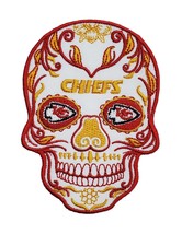 Kansas City Chief Sugar Skull NFL Football Embroidered Iron On Patch Bills - $11.87+